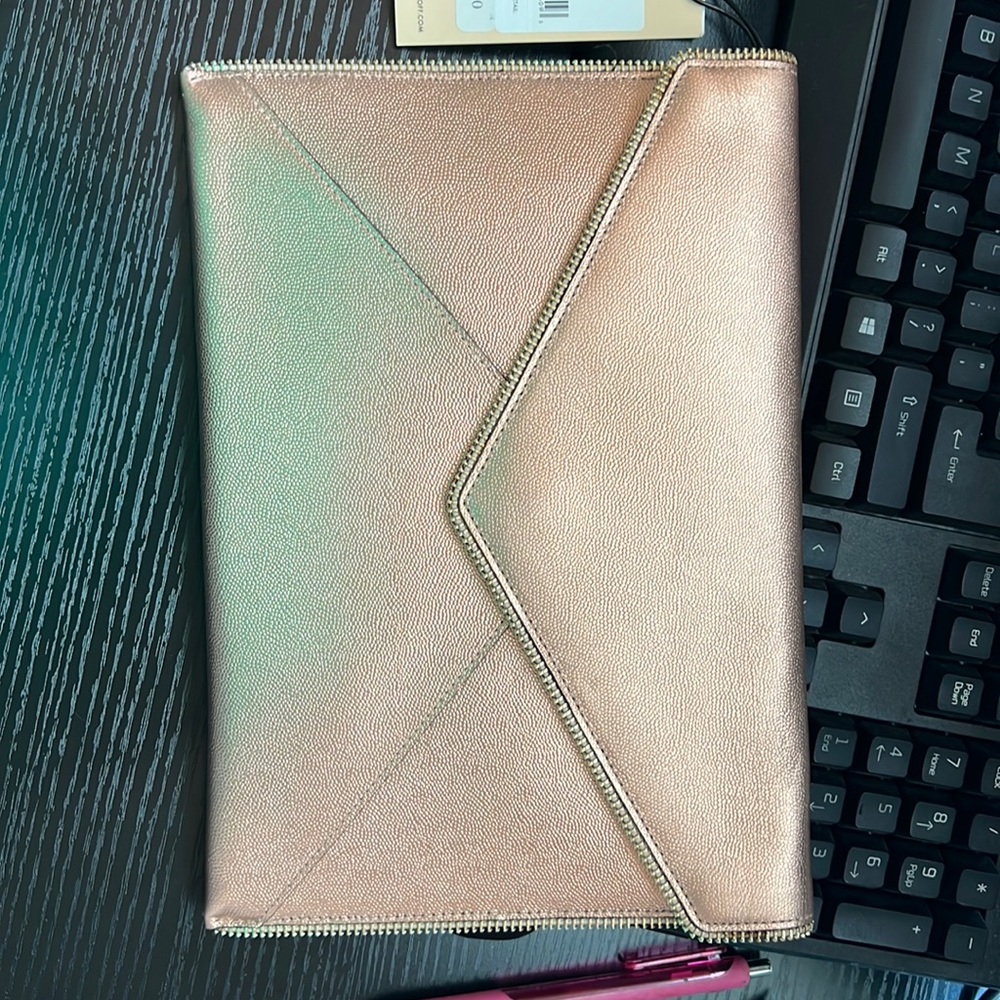 Rose gold clutch
